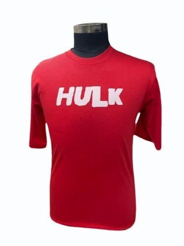 Mens Red Graphic Printed Poly Cotton T Shirt