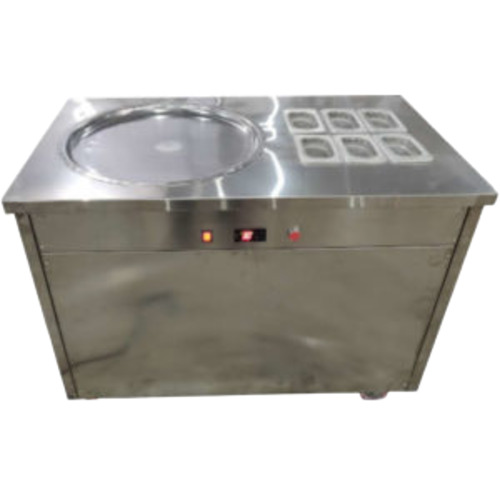 Silver Ice Cream Roll Machine