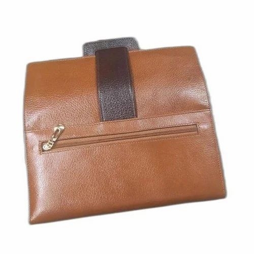 Brown Party Ladies Leather Clutch Purse