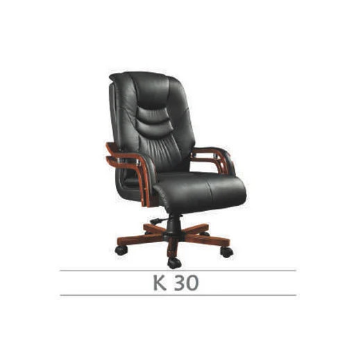 K-30 Black Leather Office Chair