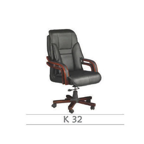 K-32 Black Leather Office Chair