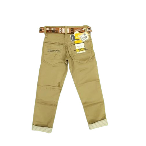 Kids Brown Cotton Jeans