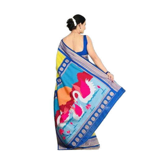 Fancy Silk Saree - Cotton Silk, Pink, Soft Lightweight | Resam Embroidery, Party Wear, Stylish