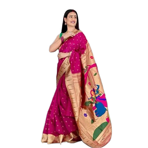 Ladies Pink Silk Saree