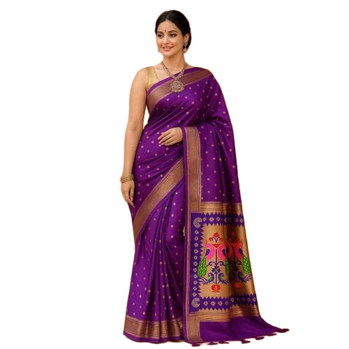 Ladies Purple Silk Saree