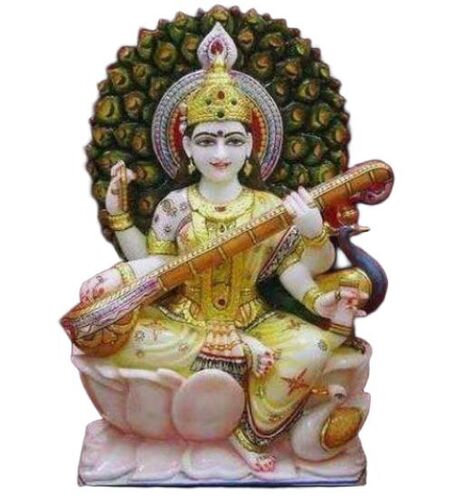 Marble Goddess Saraswati Statue
