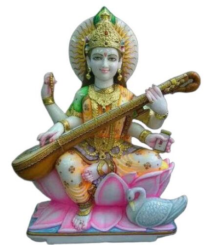 Premium Design Marble Saraswati Statue