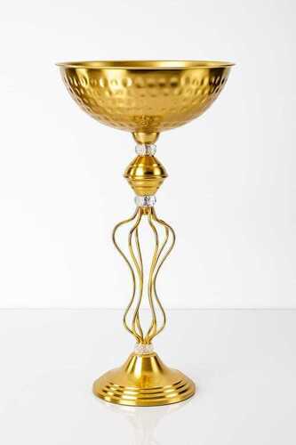 Home Centre Decorative Metal Candle Holder - Color: Golden