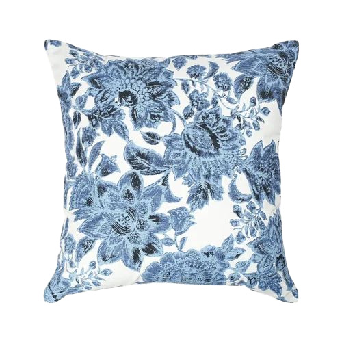 Cotton Printed Blue Cushion Cover