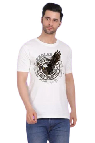 Cotton Printed Regular Fit Men T Shirt