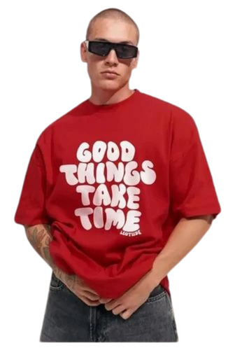 Cotton Puff Printed Oversized Men T Shirt