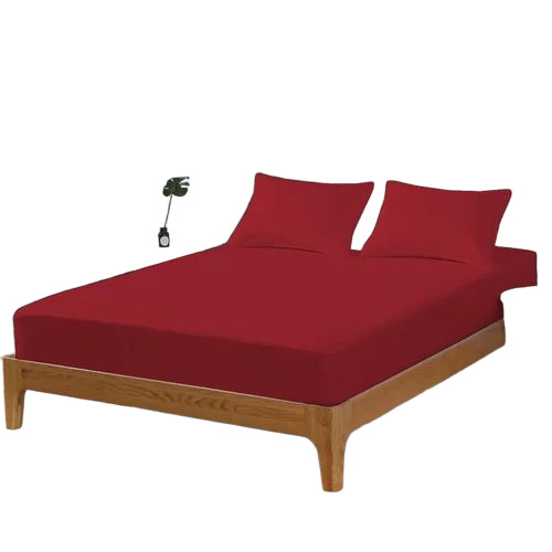 Double Bed Red Waterproof Mattress Protector