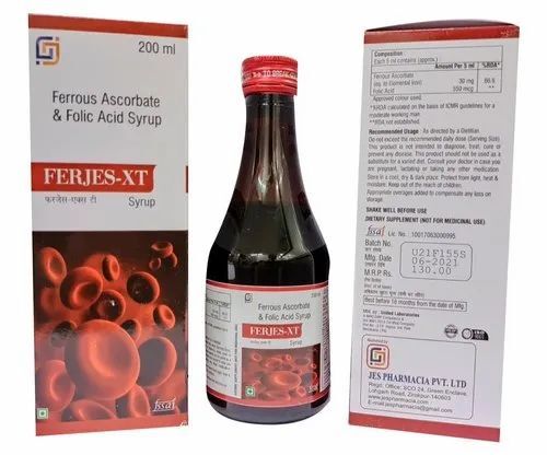 Ferjes-Xt Ferrous Ascorbate And Folic Acid Syrup