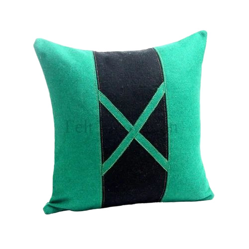 Woolen Green Cushion Cover