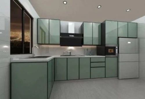 L Shaped Aluminium Modular Kitchen