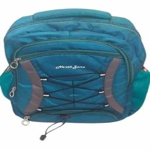 Blue Leather Laptop Backpack Bag