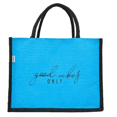Blue Print Jute Bag
