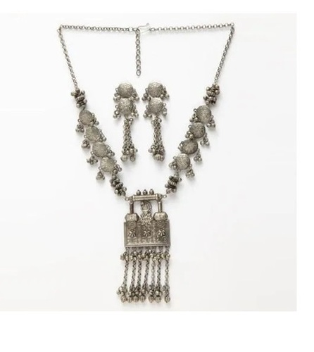 German Silver Oxidized Necklace