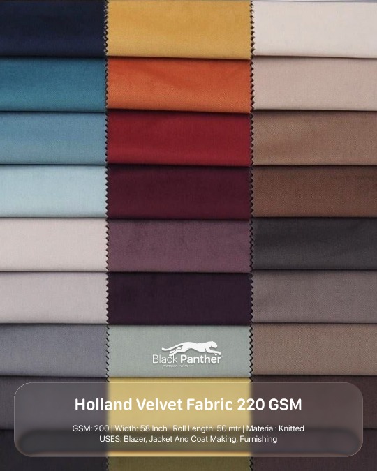 Holland Velvet Fabric 220 Gsm - Application: Blazers