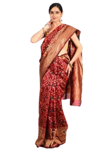 Majestic Ruby Red Banarasi Silk Saree
