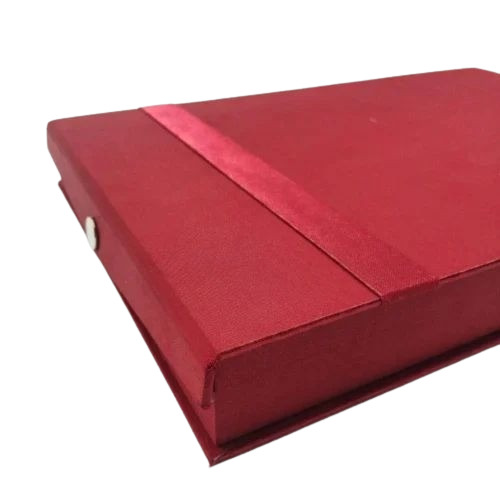 Maroon Plain Satin Full Necklace Set Jewellery Box