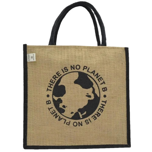 No Planet B Print Jute Bag