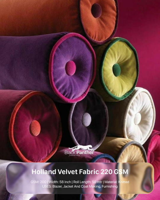Plain Holland Velvet Fabric - Application: Blazers