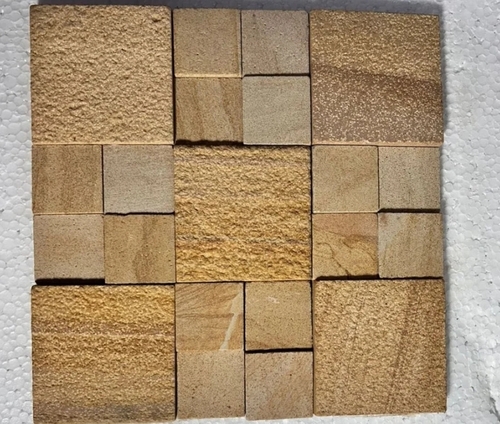 Teak Wood Sandstone Plain Wall Tile