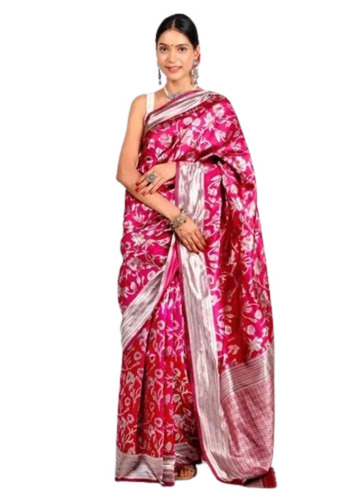 Radiant Rose Banarasi Silk Saree