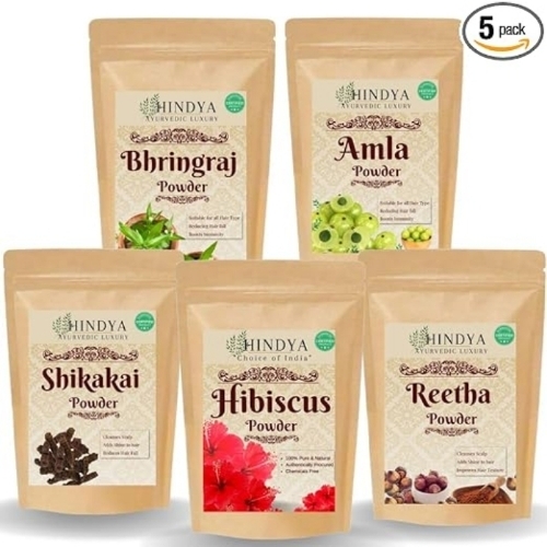 Amla Reetha Shikakai, Hibiscus powder for hair 