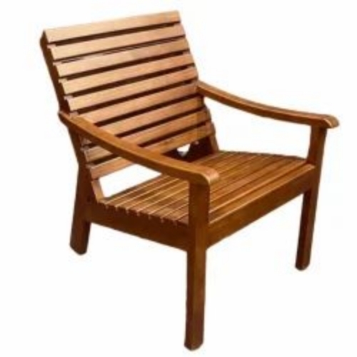 Brown Teak Wood Arm Chair