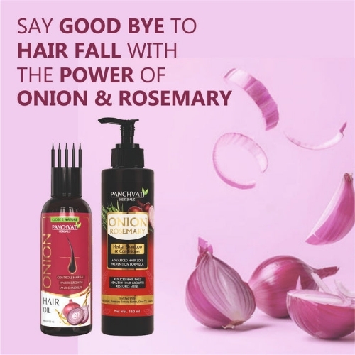 Hair Combo Of Onion Rosemary Shampoo With Onion Oil