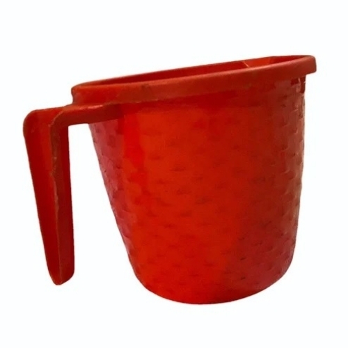 Red Plastic Bath Mug