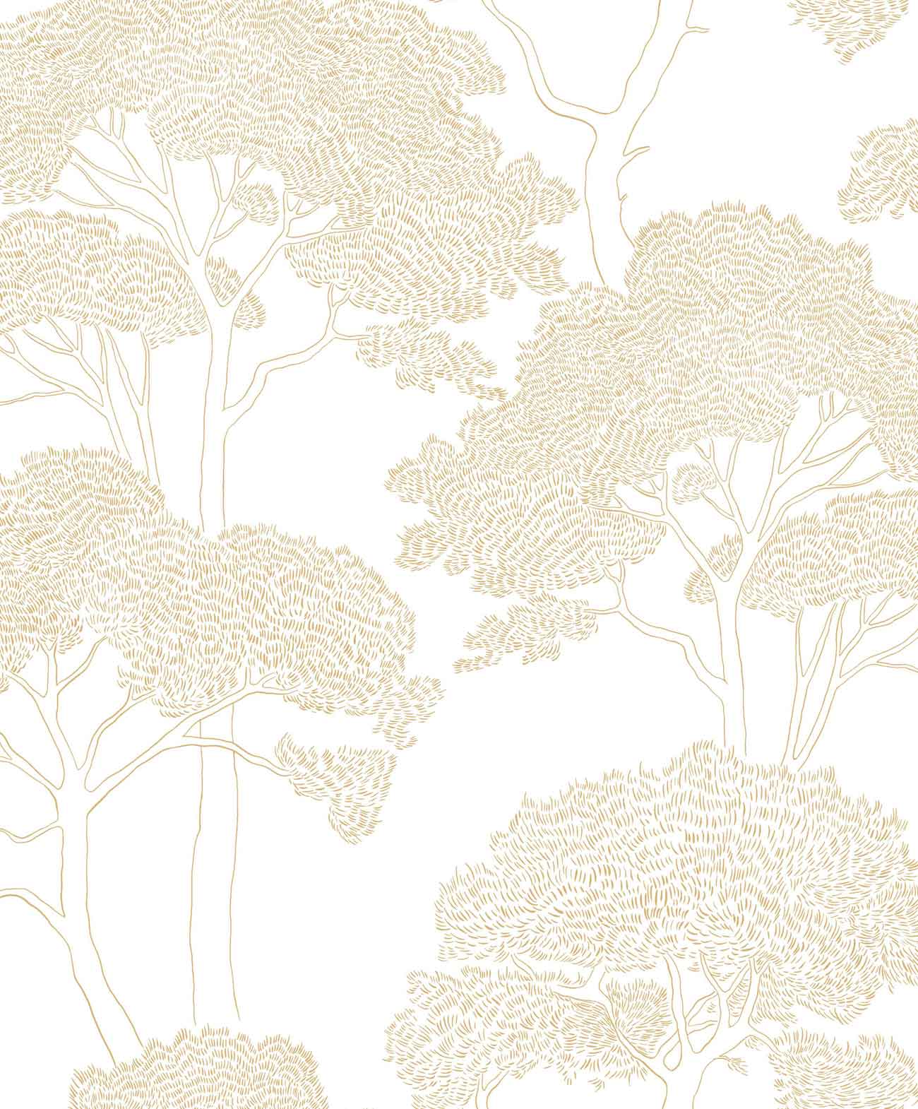 Tree Silhouette Wallpaper - Material: Non-Woven