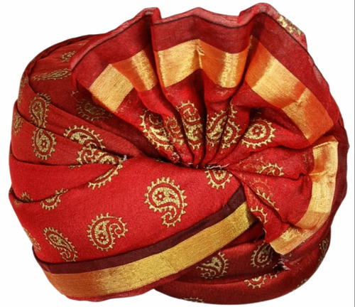 Chanderi Red Wedding Turban