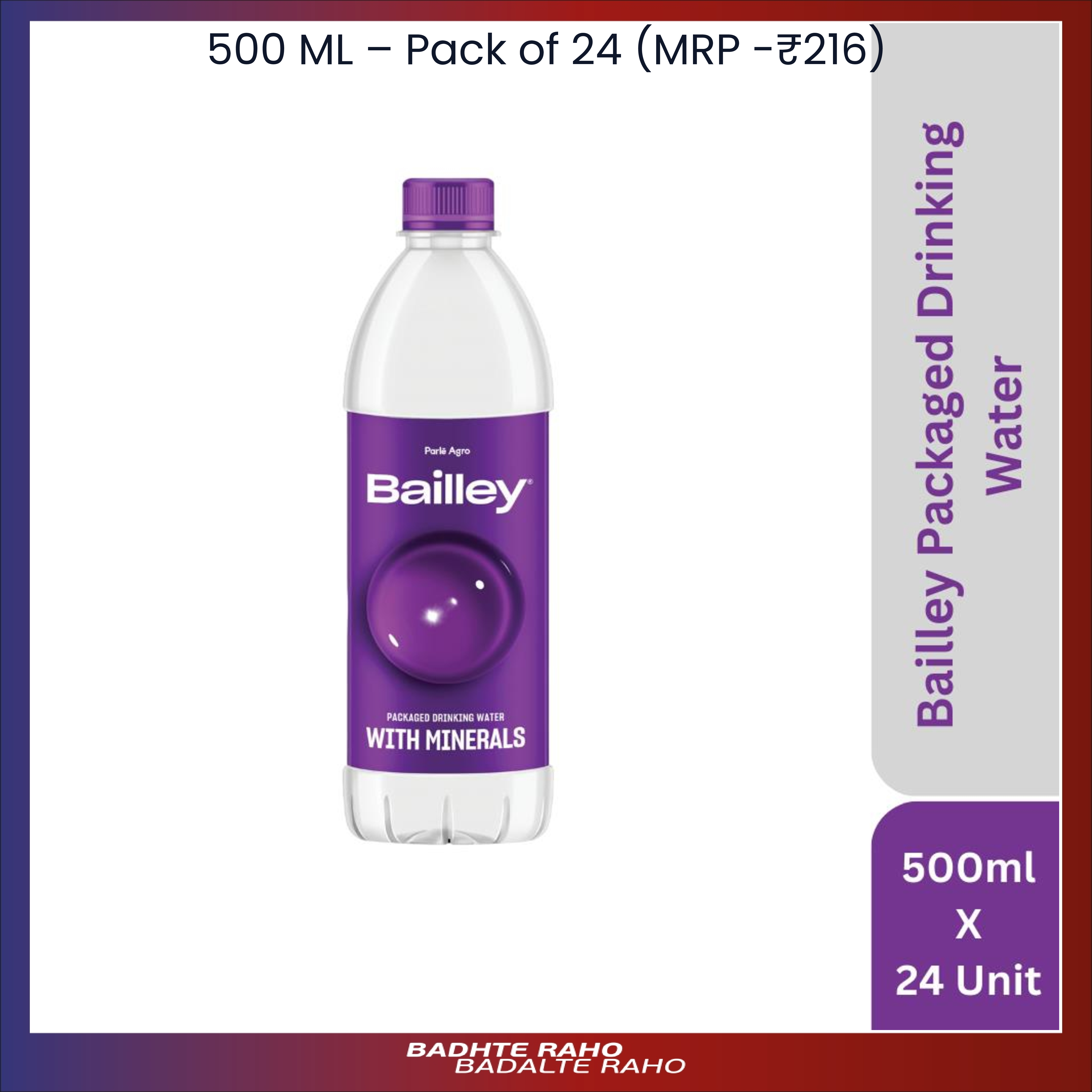 Bailley Water 500ml Pack of 24 Drinking Water