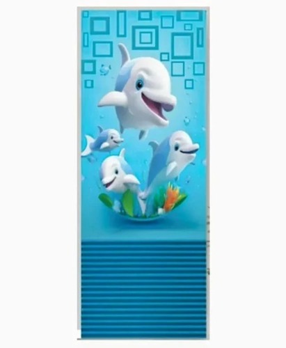 Blue Pvc Digital Printed Bathroom Door