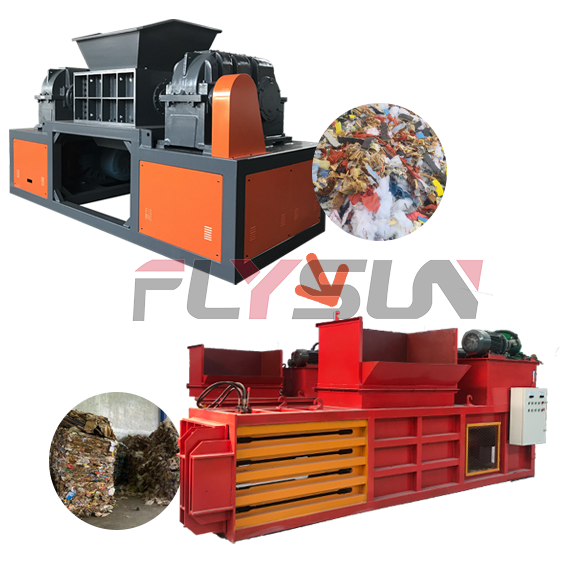 Fully Automatic Continuous Operation Garbage Shredding and Compression System Waste Shredding Compressing Equipment