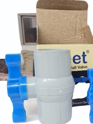 Manual Pp Solid Ball Valve - Color: Grey And Black