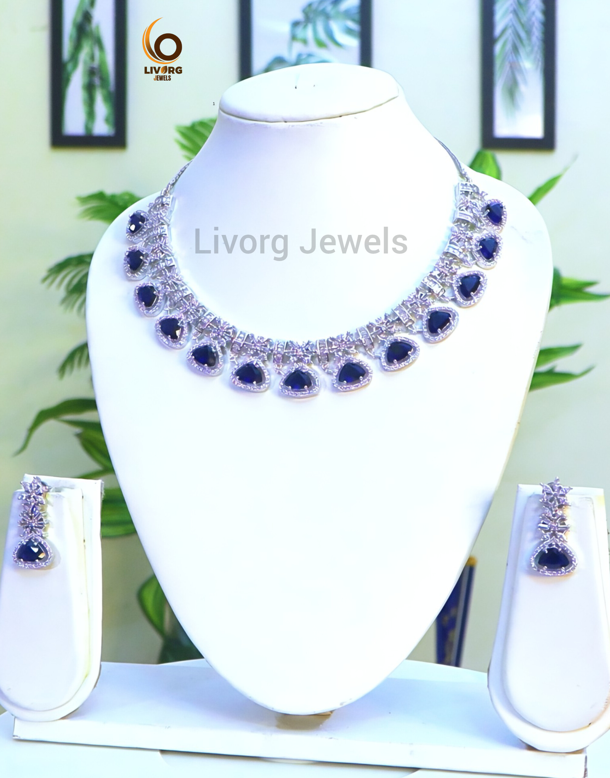 American Diamond Necklace - Stone Type: Cubic Zirconia