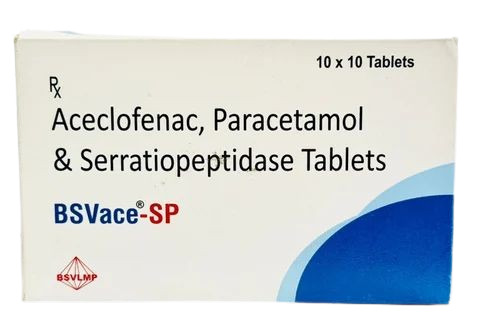 Bsvace-Sp Aceclofenac Paracetamol Serratiopeptidase Tablet