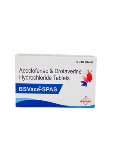 Bsvace Spas Aceclofenac Drotaverine Hydrochloride Tablet