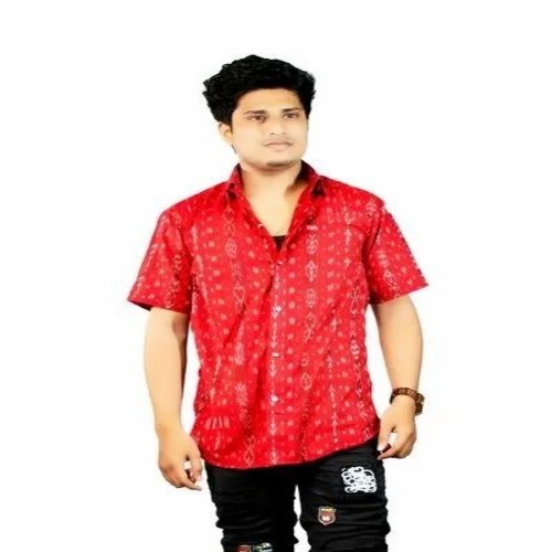 Men Printed Red Shirt
