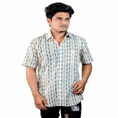 Men White Cotton Shirt