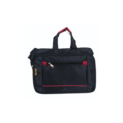 Black And Red Polyester Laptop Bag