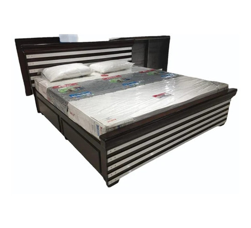 Black Oak Wood Double Bed