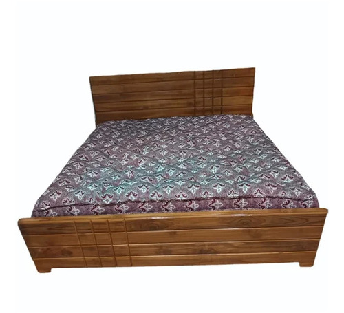 Brown Oak Wood Double Bed