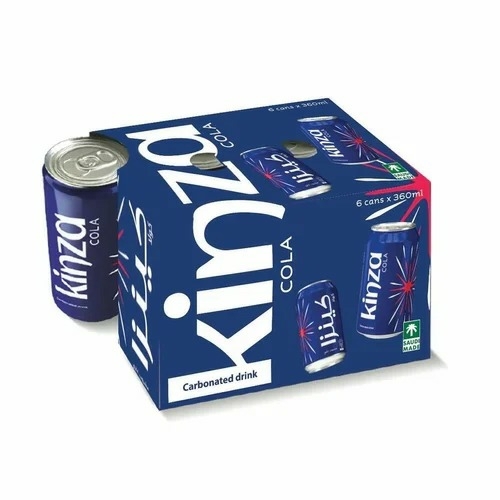 Kinza Cola Carbonated Drinks, 6 Cans - Classic Fizzy Cola Taste, Refreshing Carbonation