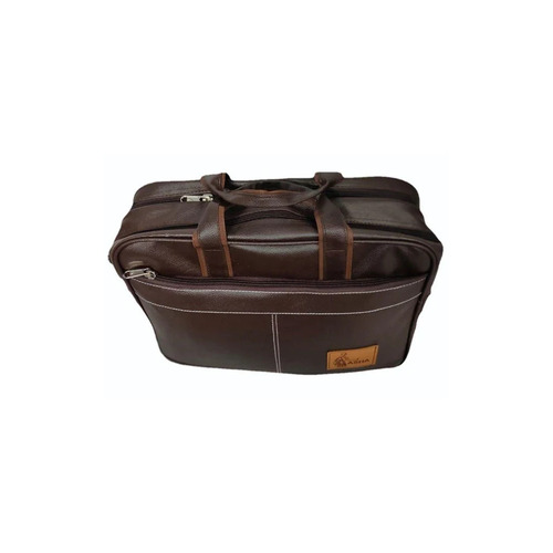 Pecon Brown Leather Laptop Bag