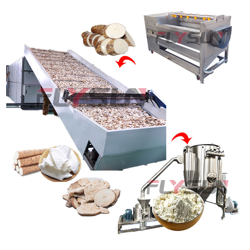 Industrial Cassava Dehydrator Machine Conveyor Belt Drying Machine Cassava Chips Dryer Machine - Color: White
